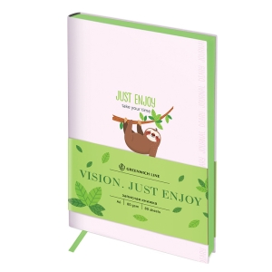 Записная книжка А6 80л., ЛАЙТ, кожзам, Greenwich Line "Vision. Just enjoy", тон. блок, цв. срез