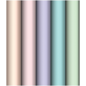Упаковочная бумага глянц. 70*100см, MESHU "Пастельные тона", 80г/м2, ассорти 5 дизайнов