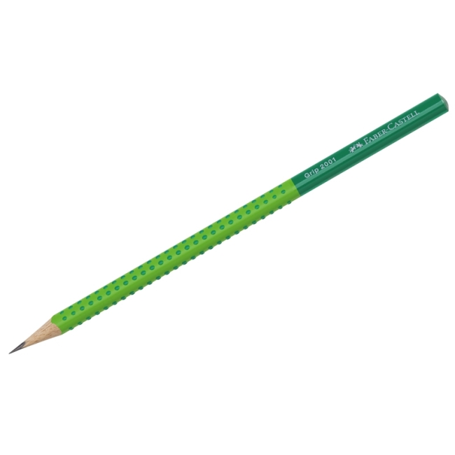 Карандаш ч/г Faber-Castell "Grip 2001 Two Tone", HB, трехгран., заточен., светл. зеленый
