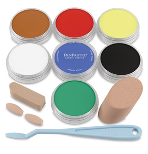 Набор ультрамягк. пастели PanPastel, Основные цвета, 7 цв., палитра, инструменты