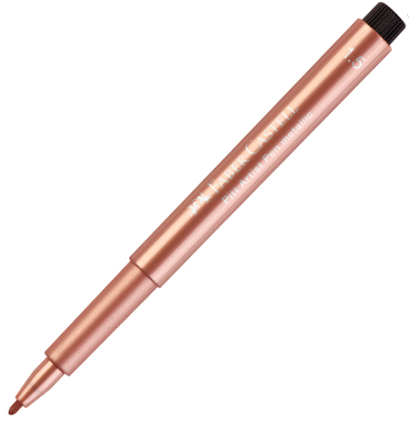 Маркер с пулевидным пером Faber-Castell Pitt Artist Pen "Металлик" медный купить в магазине товаров для рисования ArtCraft.Space с доставкой по РФ и СНГ