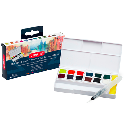 Набор акварельных блоков Derwent Inktense 12 цветов в кейсе купить в художественном магазине ArtCraft.Space
