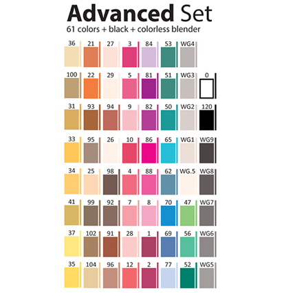 Набор спиртовых маркеров Graphmaster Bag Set 63 Advanced в фирменном пенале (продвинутый) купить в магазине товаров для рисования ArtCraft.Space с доставкой по РФ и СНГ