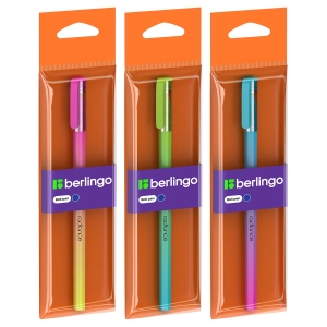 Ручка шариковая Berlingo "Radiance" синяя, 0,7мм, корпус ассорти, пакет с европодвесом