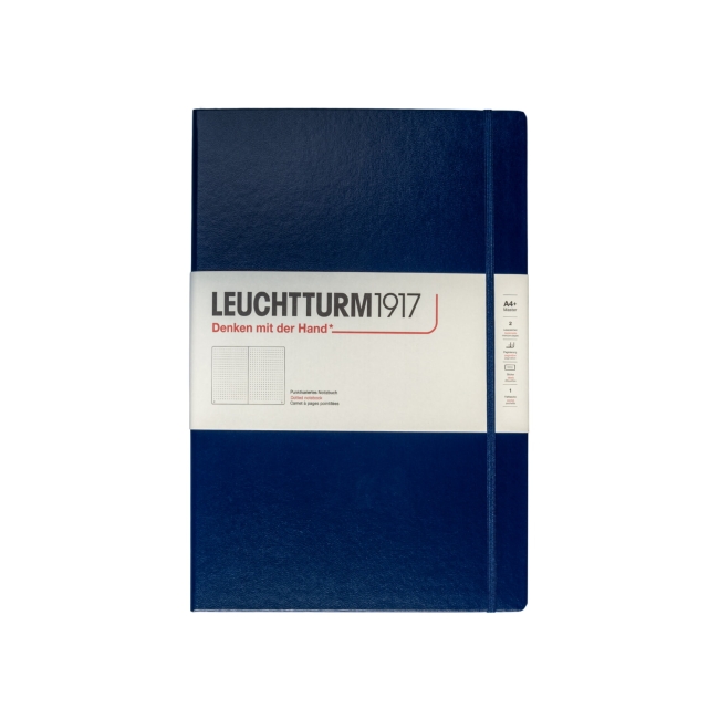 Блокнот Leuchtturm1917 Master A4+ (22.5x31.5см.), 100г/м2 - 235 стр. нелинованная, твердая обложка, цвет: Синий Неви