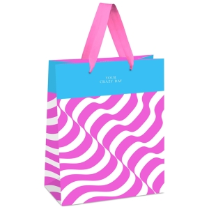 Пакет подарочный 18*23*10см MESHU "Fuchsia color Illusion", отд. фольгой, матовая ламинация