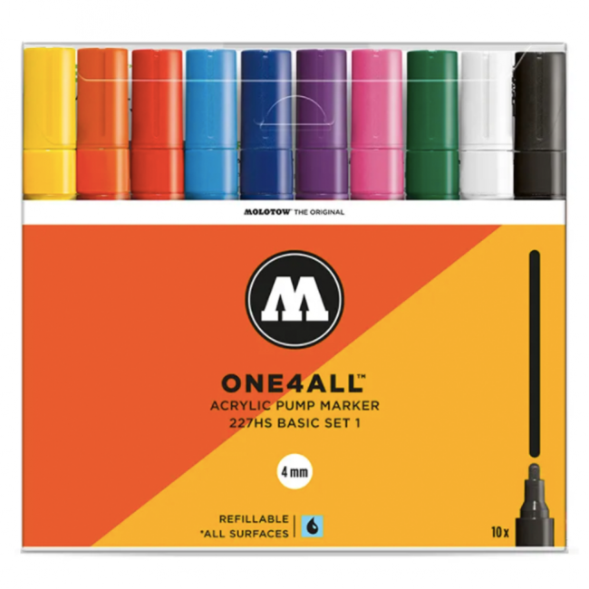 Molotow Набор маркеров ONE4ALL 227HS Basic-Set 1 10 шт 200456 4 мм