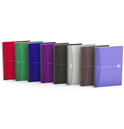 Бизнес-тетрадь OXFORD Essentials Notebook A4 90л клетка двойная спираль закладка мягкая обложка 5шт 