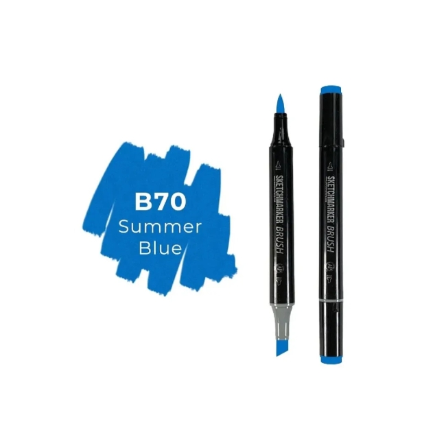 Маркер SKETCHMARKER Brush двухсторонний на спирт.основе цв.B70 Летний синий
