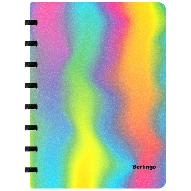 Бизнес-тетрадь А5+, 80л., Berlingo "Gradient", глиттер-эффект, клетка, на кольцах, с возм. замены блока, 80г/м2, пластик. обложка 700мкм, линейка-закл Бизнес-тетрадь А5+, 80л., Berlingo "Gradient", глиттер-эффект, клетка, на кольцах, с возм. замены блока, 80г/м2, пластик. обложка 700мкм, линейка-закл