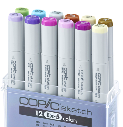 Набор маркеров для скетчей Copic Sketch EX-5 Маркеры Копик Скетч 12 штук набор купить в художественном магазине ArtCraft.Space с доставкой по РФ и СНГ