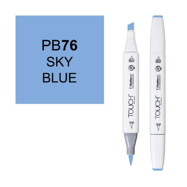 Маркер двухсторонний спиртовой  TOUCH TWIN BRUSH PB76 Небесно-голубой