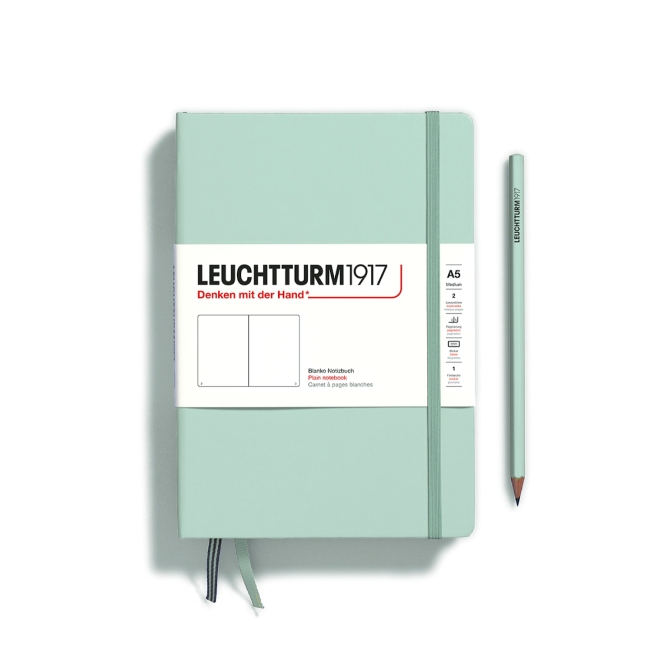 Блокнот Leuchtturm1917 Natural Colors A5 (14.5x21см) 125л без линовки твердая обложка, цвет:  Мятный
