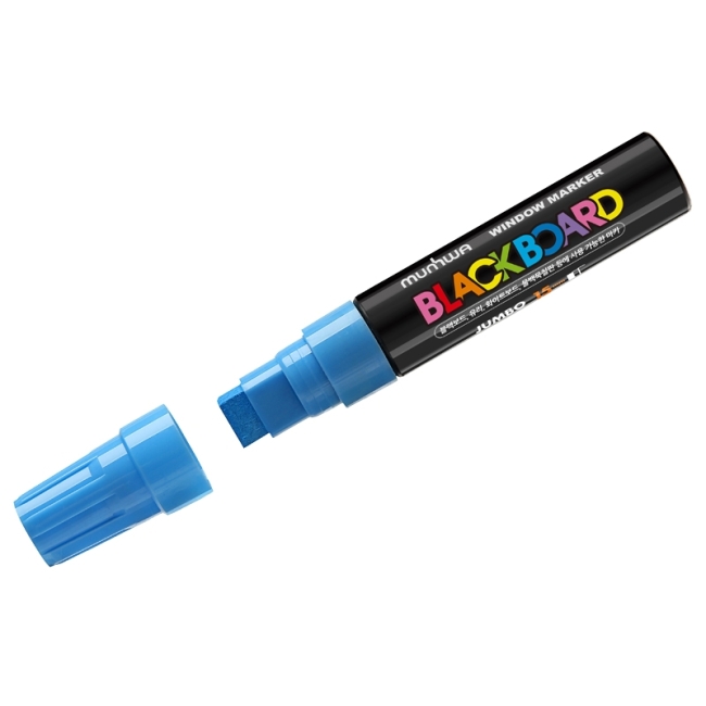 Маркер меловой MunHwa "Black Board Jumbo" голубой, 15мм, водная основа Маркер меловой MunHwa "Black Board Jumbo" голубой, 15мм, водная основа