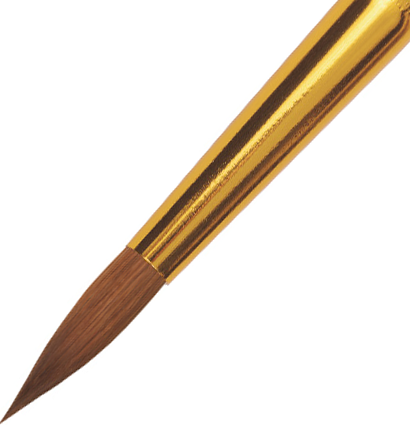 Кисть Roubloff колонок №5 круглая для акварели, гуаши и масла с короткой чёрной ручкой  купить в магазине товаров для рисования ArtCraft.Space