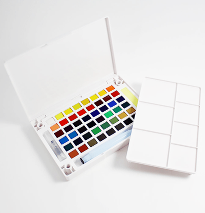 Набор акварели Sakura Koi Pocket Sketch Box 48 цветов в кейсе + губка и кисть купить в художественном магазине ArtCraft.Space с доставкой по РФ и СНГ