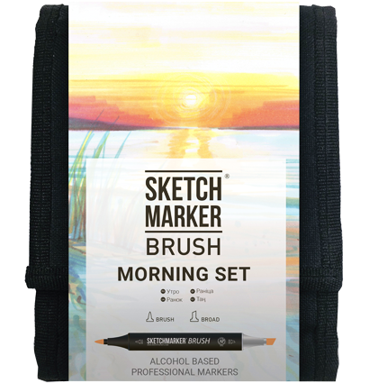 Набор маркеров Sketchmarker Brush / Скетчмаркер Браш "Morning - Утро" 12 цветов в сумке купить в магазине маркеров для рисования ArtCraft.Space с доставкой по РФ и СНГ