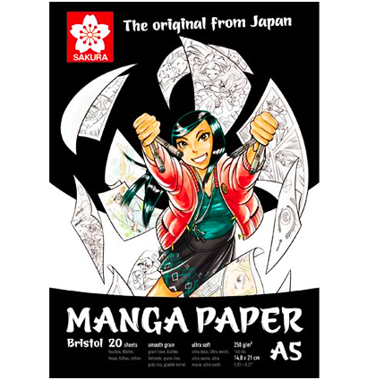 Скетчбук универсальный Sakura Manga Bristol А5 / 20 листов / 250 гм Манга Сакура купить в магазине маркеров и скетчбуков ArtCraft.Space