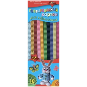 Гофрокартон для квиллинга Апплика, 10 цветов, 10мм, 60 полос, картон, европодвес
