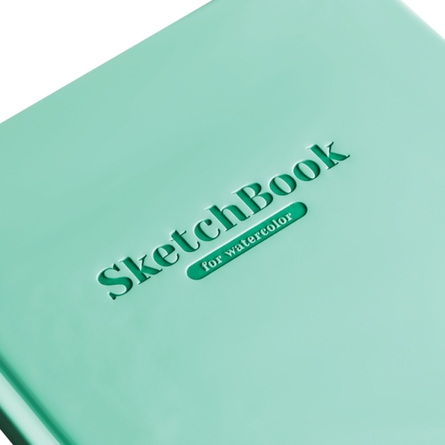 Скетчбук для акварели 40л., 150*200 Greenwich Line, бирюзовый, кожзам, на резинке, 200г/м2