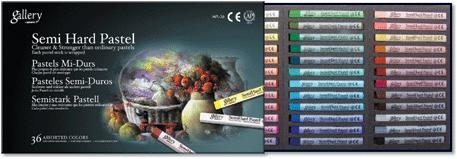 Пастель профессиональная сухая полутвёрдая квадратная 36 цветов в картонной коробке