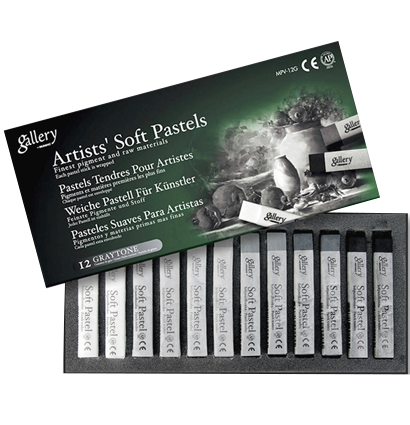 Пастель Mungyo Gallery Artists Soft Pastel сухая мягкая 12 серых цветов профессиональная квадратная купить в художественном магазине ArtCraft.Space с доставкой по всему миру
