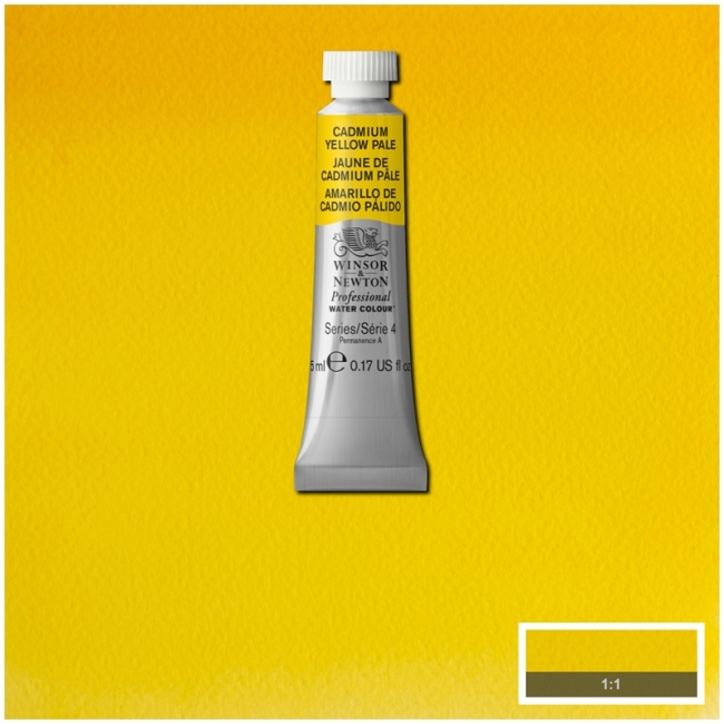 Акварель художественная Winsor&Newton "Professional", 5мл, туба, сер.4 №118 кадмий желтый бледный Акварель художественная Winsor&Newton "Professional", 5мл, туба, сер.4 №118 кадмий желтый бледный