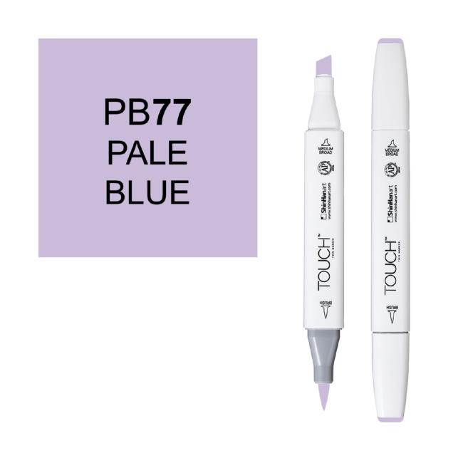 Маркер двухсторонний спиртовой  TOUCH TWIN BRUSH PB77 Синий бледный