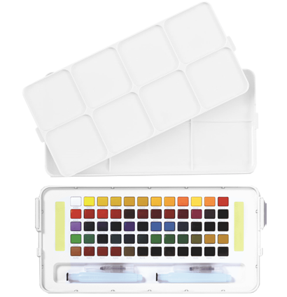 Набор акварели Sakura Koi Pocket Sketch Box 60 цветов в кейсе + губка и кисть купить в художественном магазине ArtCraft.Space с доставкой по РФ и СНГ