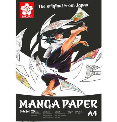 Скетчбук универсальный Sakura Manga Bristol А4 / 20 листов / 250 гм Сакура Манга Бристол купить в магазине скетчбуков и маркеров ArtCraft.Space