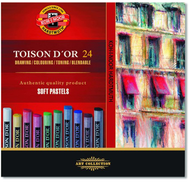 Пастель художественная Koh-I-Noor "Toison D`or", 24 цвета, картон. упаковка