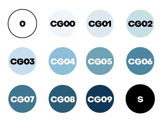 Набор скетч-маркеров Fat&Skinny Cool Grey 12 шт