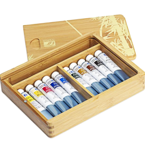 Набор акриловых красок FINE 10цв*20мл В бамбуковом ящике