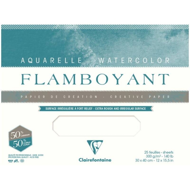 Бумага для акварели Flamboyant ClaireFontaine с хлопком пачка А3 / 20 листов / 300 гм купить в магазине ArtCraft.Space с доставкой по всему миру