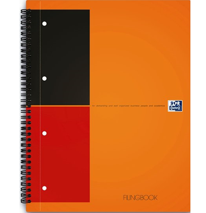 Бизнес-тетрадь OXFORD International FilingBook A4 100л клетка двойная спираль 3 разделителя твердая обложка