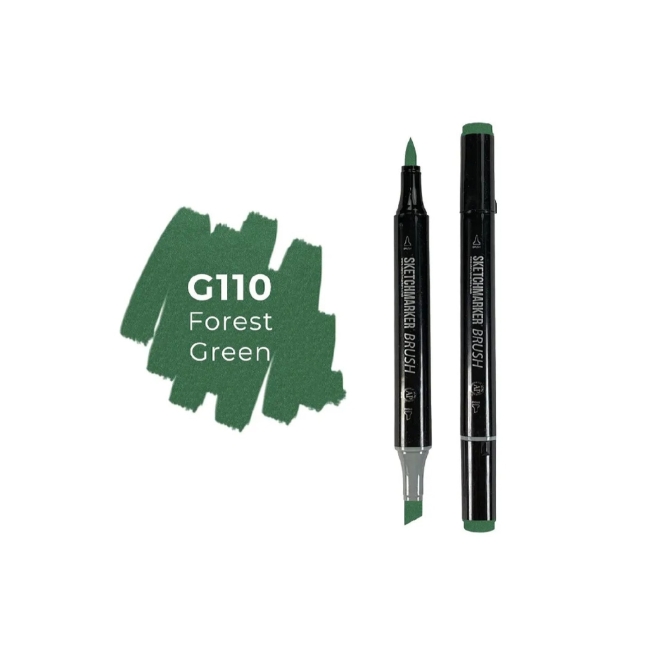 Маркер SKETCHMARKER Brush двухсторонний на спирт.основе цв.G110 Зеленый лес