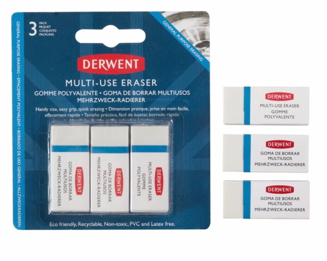 Набор ластиков универсальных для рисования Derwent Multi-Use Eraser 3 штуки купить в художественном магазине ArtCraft.Space с доставкой по всему миру