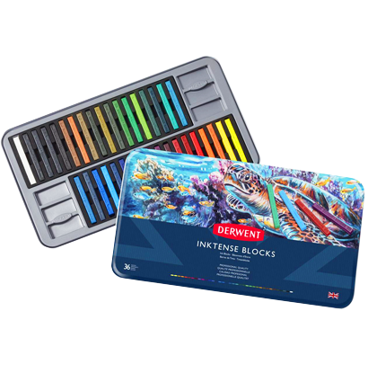 Акварельные блоки Derwent Inktense Blocks 36 цветов в фирменном кейсе купить в художественном магазине ArtCraft.Space с доставкой по РФ и СНГ