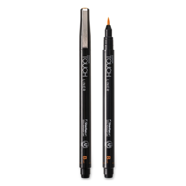 Ручка капиллярная брашпен  TOUCH Liner Brush красный оранжевый