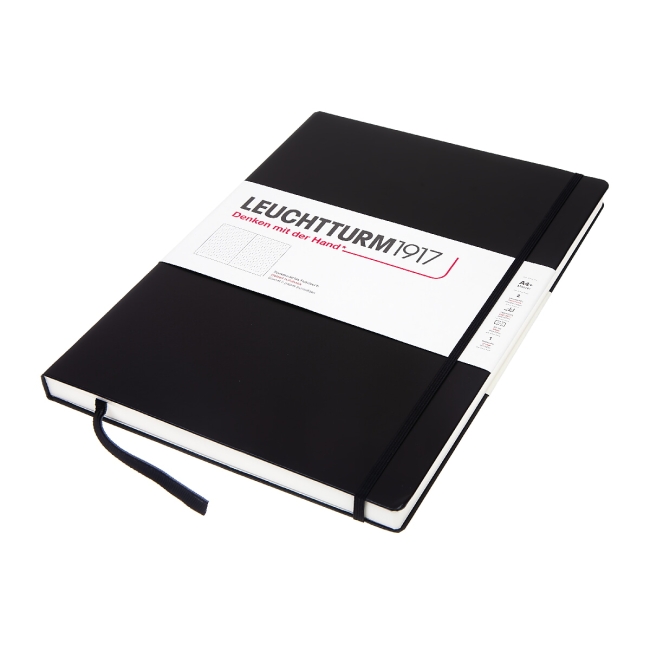 Блокнот Leuchtturm1917 Master A4+ (22.5x31.5см.), 100г/м2 - 235 стр. в точку, твердая обложка, цвет: Черный