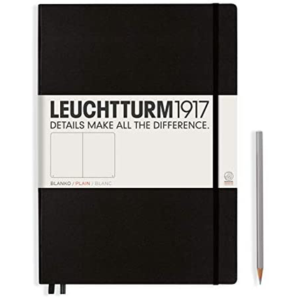 Блокнот Leuchtturm1917 Master A4+ (22.5x31.5см.), 100г/м2 - 235 стр. в точку, твердая обложка, цвет: Черный
