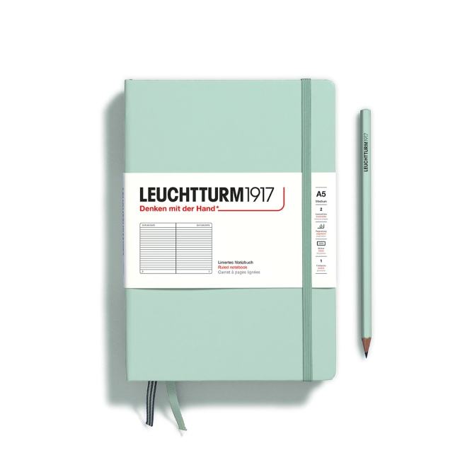 Блокнот Leuchtturm1917 Natural Colors A5 (14.5x21см) 125л в линейку твердая обложка, цвет:  Мятный