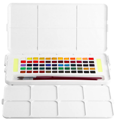 Набор акварели Sakura Koi Pocket Sketch Box 72 цвета в кейсе + губка и кисть купить в художественном магазине ArtCraft.Space с доставкой по РФ и СНГ