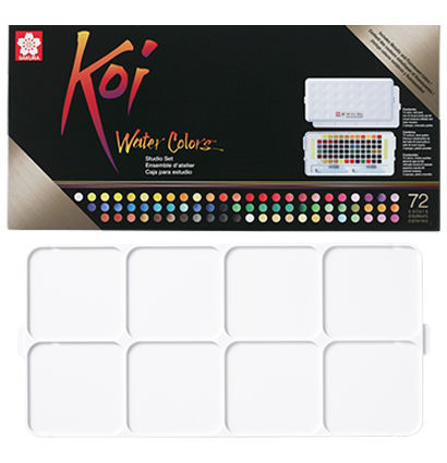 Набор акварели Sakura Koi Pocket Sketch Box 72 цвета в кейсе + губка и кисть купить в художественном магазине ArtCraft.Space с доставкой по РФ и СНГ