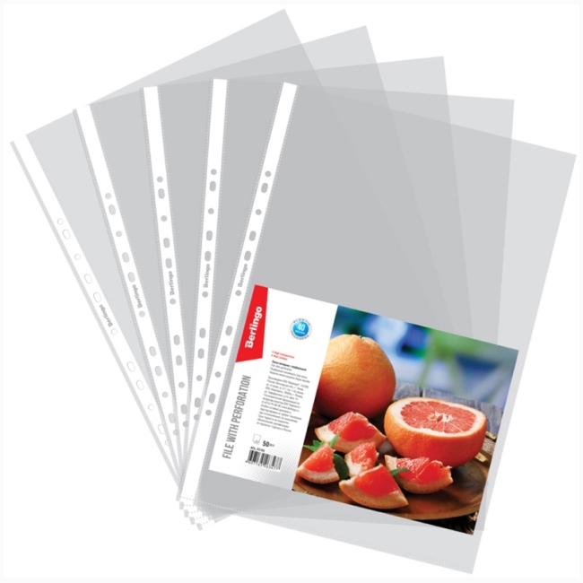 Папка-вкладыш с перфорацией Berlingo, А3, 40мкм, матовая, вертикальная