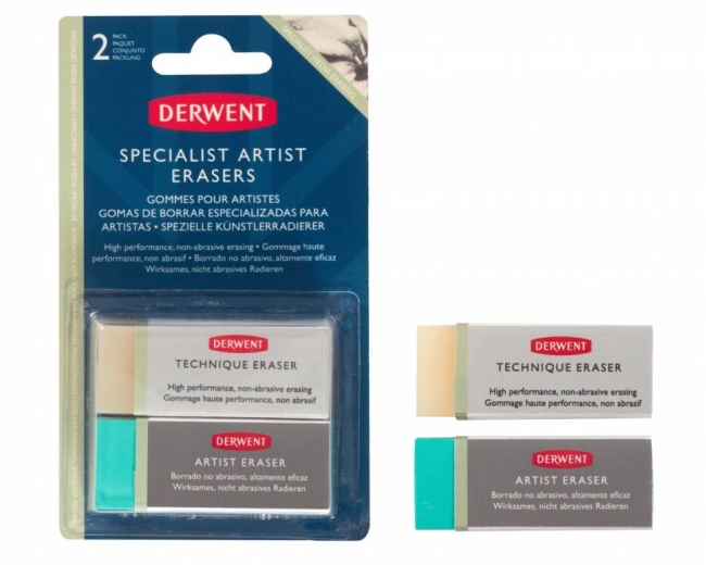 Набор специальных ластиков для художников Derwent Artist Erasers 2 штуки купить в художественном магазине ArtCraft.Space с доставкой