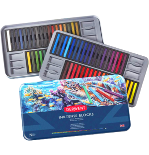 Набор акварельных блоков Inktense 72цв в метал.упак