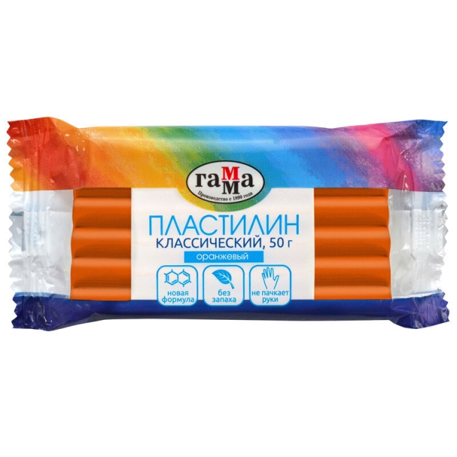 Пластилин Гамма "Классический" для лепки поштучно оранжевый 50г купить в художественном магазине ArtCraft.Space с доставкой по всему миру