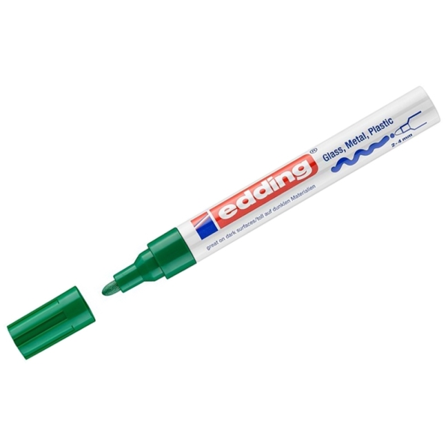 Маркер лаковый глянцевый Edding "750/4 CR" зеленый, пулевидный, 2,0-4,0мм Маркер лаковый глянцевый Edding "750/4 CR" зеленый, пулевидный, 2,0-4,0мм