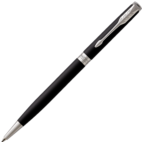 Ручка шариковая Parker Sonnet Matte Black CT 1 мм черные чернила, подарочная упаковка купить в магазине ArtCraft.Space